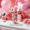 Kristallblumenvase, Acryl-Mittelstück, Rosa 6