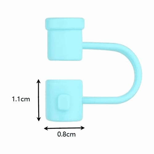 Silicone Straw Covers Dark Blue 8mm Fit 1