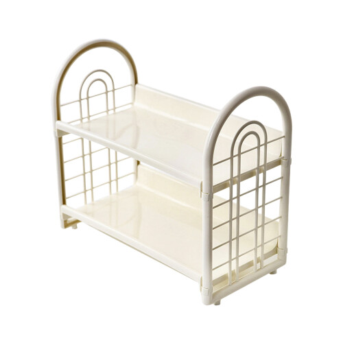 Étagère de rangement de bureau à 2 niveaux, blanche 1