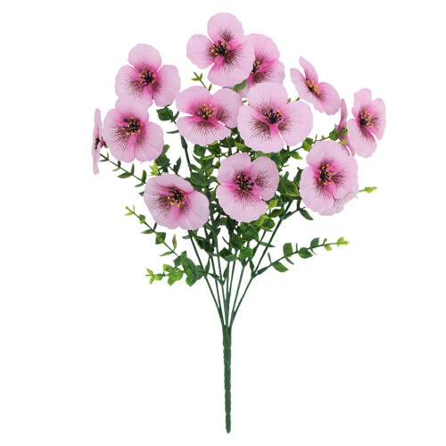 Artificial Pale Geraniums with Green Leaves – 12-Stem 1