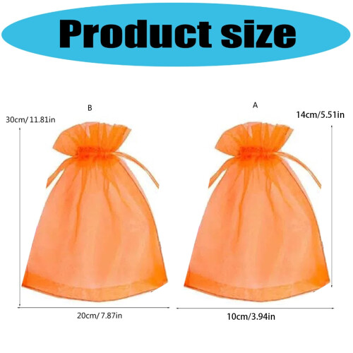 Halloween organza presentpåsar för godis, 12 st 2