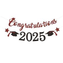 Red & Black Graduation Banner Class of 2025