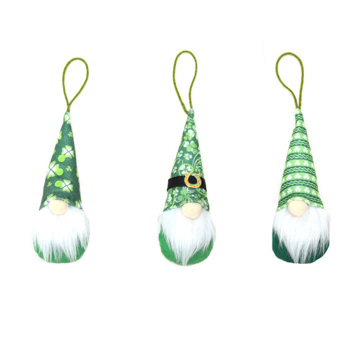 St. Patricks dag gnome ornament sæt med 3