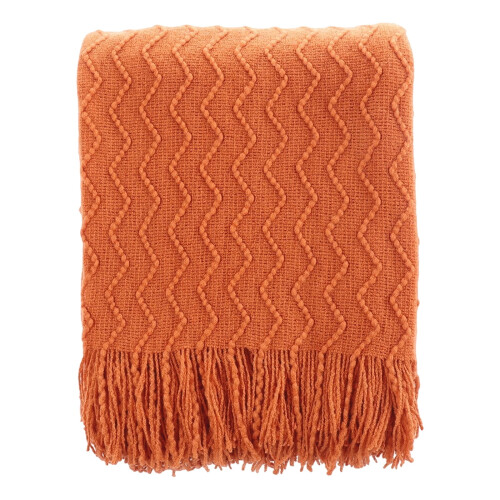 Burnt Orange Flannel Throw Blanket 50x60 in