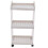 4Pcs White Multi Tier Plastic Utility Cart with Wheels for Storage 1