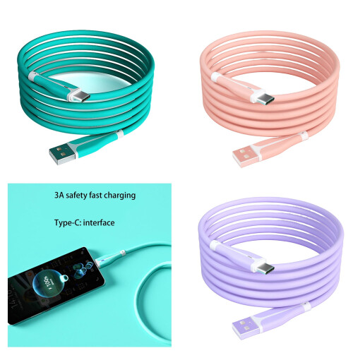 Καλώδιο USB σε Type-C από μαλακή σιλικόνη για κινητά τηλέφωνα με θύρα φόρτισης Type-C για 1