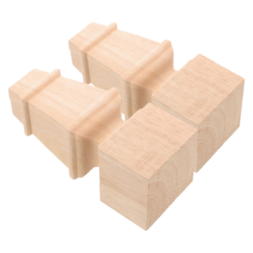 8Pcs Beige Wood Furniture Legs Durable Short Table Cabinet Sofa Feet 3672851786685