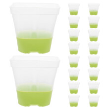 54Pièces Pots Carrés Transparente Pour Semis Base Silicone Verte