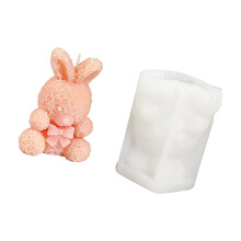 Rose Rabbits Bears Candle Silicone Mould for Birthday Wedding-1