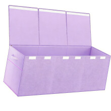 Collapsing LKids Toy Storage Holder Having Two Sections-Purple