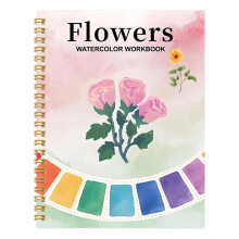 Professional Watercolor Coloring Book Twin Wire-pink flowers