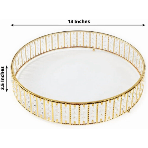Suporte para bolo com contas de cristal e tampo de vidro, prateado, 35,5 cm (14 polegadas) 2