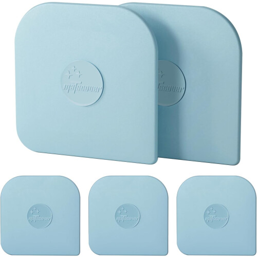 5 Pcs Pot Scraper Plastic, Pot Scraper Non Scratch for Cast Iron, Pot and Pan Cleaning, Sturdy Scraper Kitchen Tool-Aqua 1