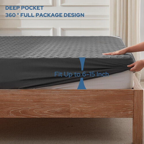 Αδιάβροχο προστατευτικό στρώματος για Twin XL, Deep Pocket έως 15", αθόρυβο και 2