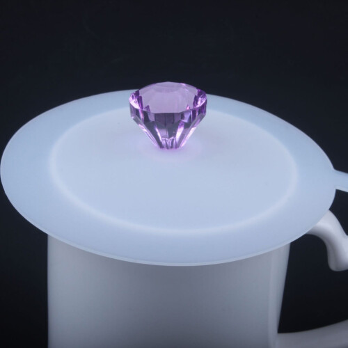 Silicone Diamond Cup Cover for Hot Cups White 1 Pack 2