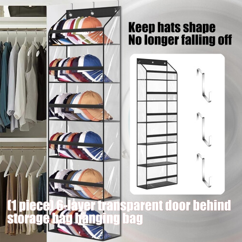 Sturdy Clear Door Mounted Organizers 6 Sections Secure 1
