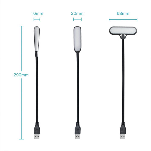 Lâmpada de leitura USB flexível e compacta para laptop, com luz LED regulável, ideal para casa e escritório. 2