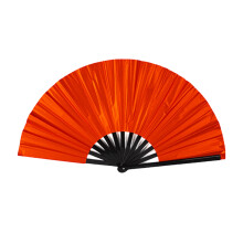 Silver Backing Coated 10 Inch Plastic Fan for Dance-Orangecolor