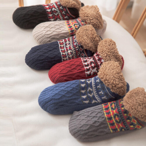 Κάλτσες Fuzzy Slipper με Λαβές – Ζεστές, Αντιολισθητικές Θερμικές Κάλτσες για Άνδρες & 2