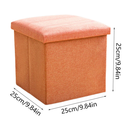 Orange Foldable Fabric Stool For Storage Needs With Compact Fold And Stylish Appearance 2