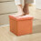 Orange Foldable Fabric Stool For Storage Needs With Compact Fold And Stylish Appearance 5