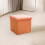 Orange fabric stool foldable for storage 1 piece 6