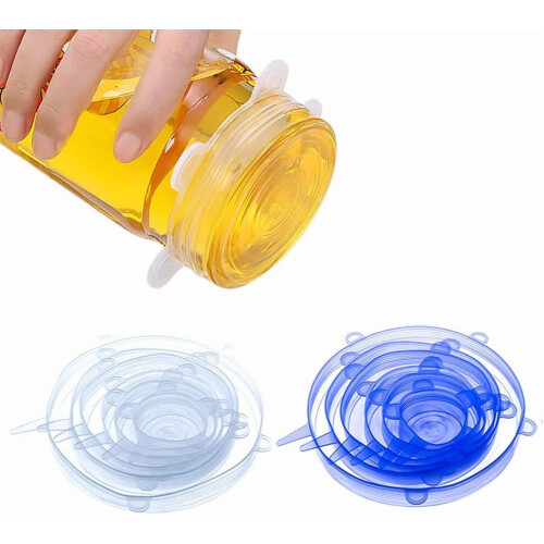 Set de 12 capace elastice din silicon – 6 mărimi 2