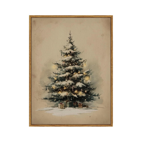 Affiches murales de Noël vintage, pin, botanique 1