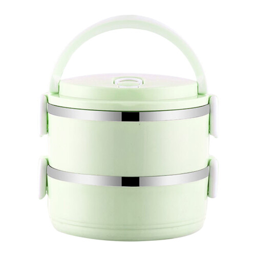 Stainless Steel 2-Tier Bento Box with Lid 1