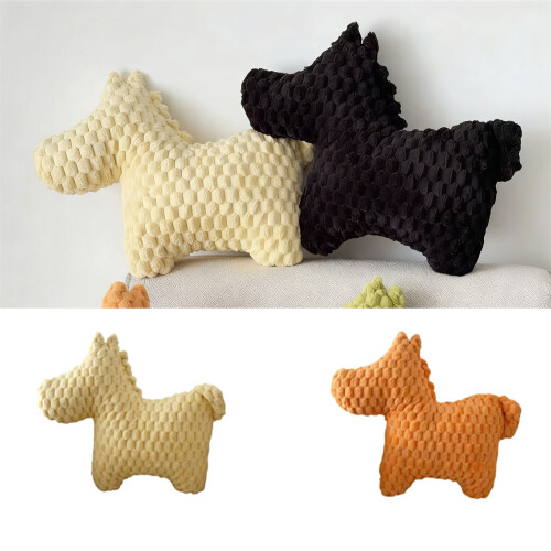 Furry Horse Hugging Pillow For Warmth And Support-Black 2