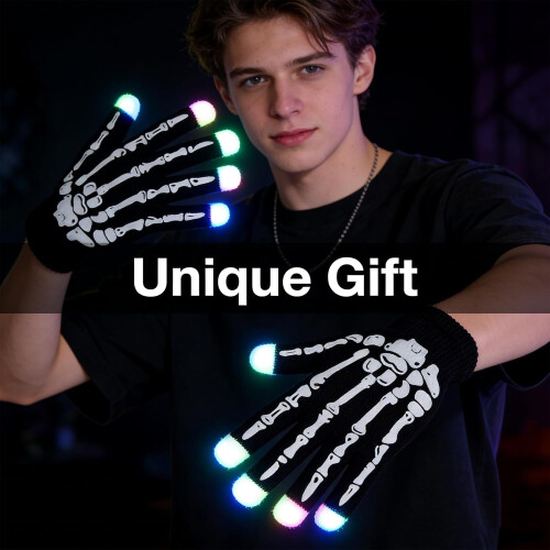 Luvas LED para rave com 7 cores – 1 par 2