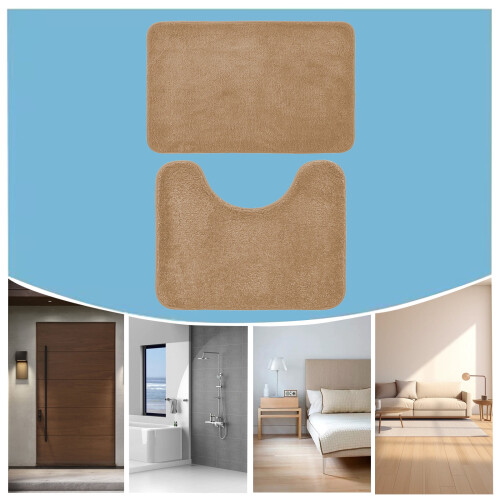 Bathroom Floor Mats Set Non-Slip Microfiber2-Piece 2