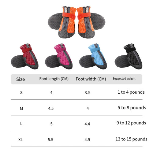 Dog Shoes Breathable Mesh Reflective Adjustable for Small 2