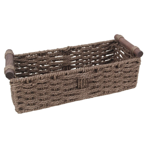 Cesto de armazenamento redondo Xtorkit para corda de papel, 13,8 x 6 x 4,7 polegadas. 1