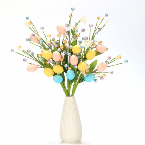Påskblommor med bär och äggpinnar 12 st 2