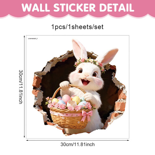 Easter Rabbit and Flower Window Clings 4 Sheets 2