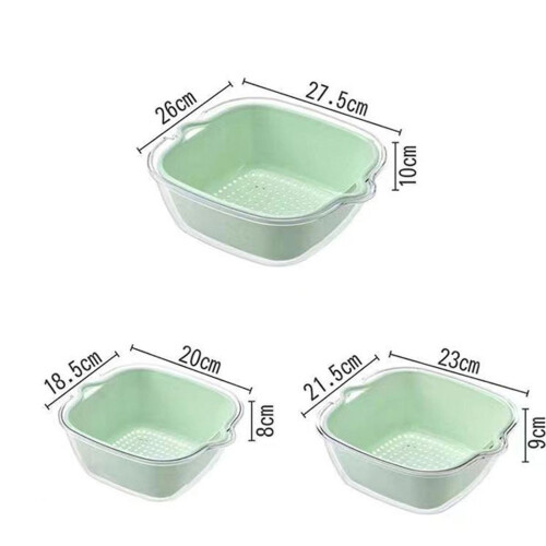 Quinlirra Vegetable Washing Basket Double-layer Plastic 2