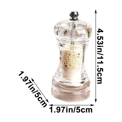 Customizable Ceramic Core Pepper Grinder, Transparent Manual Spice Mill for Kitchen Seasoning, Adjustable Thickness Versatile Grinding Tool 2
