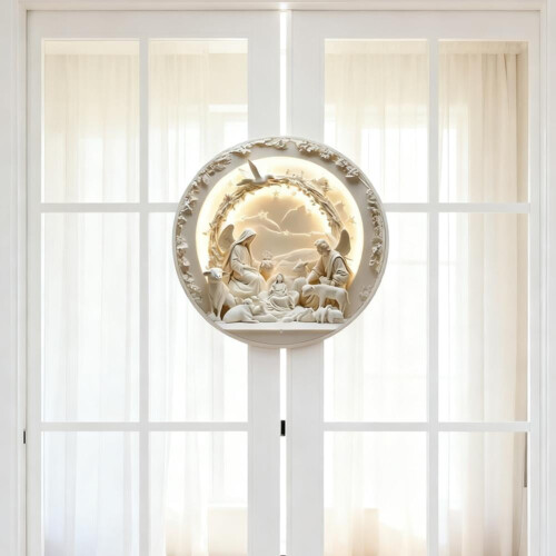 Rustic Wooden Round Door Sign 20cm 1