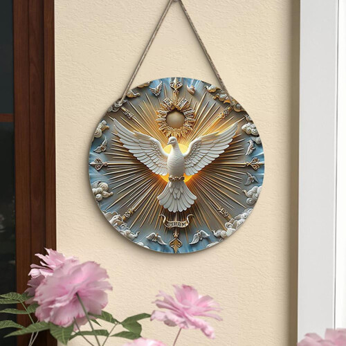 Rustic Wooden Round Door Sign 20cm 2