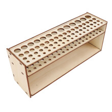 Wooden Art Brush Holder 67 Hole Detachable Rack for Paint Pens Pencils & Tools