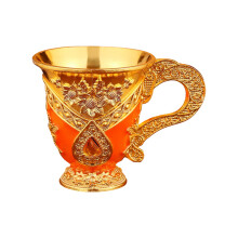 Retro Metal Wine Glass Dinnerware Wine Glass Gold-satsuma 1