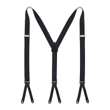 Elastic Suit Suspender Strap Polyester-White dots on black
