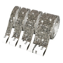 4 Rolls Shimmering Rhinestones Tape For Art Craft-Mineral Grey