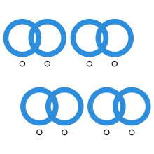 8lots Round Shape Toilet Silicone Seal Gasket Sealing Gasket
