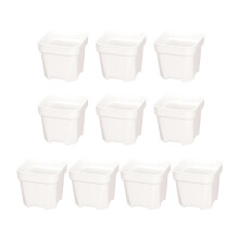 10 Pieces Simple Succulents Plant Pots Decorative Home-White S