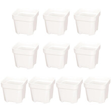 10pcs Flower Pots Design Specifically Plant Containers-White XL