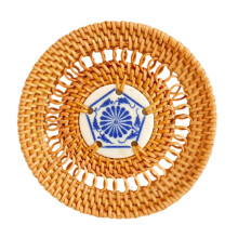 Natural Rattan Heat Resistant Placemat Set Of 6/1pc For-2 10