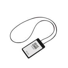 Retractable Lanyard With Clear Plastic Card Sleeve For-Black
