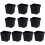 Petits pots de fleurs simples 10 pièce/ensemble,-Noir XL 1